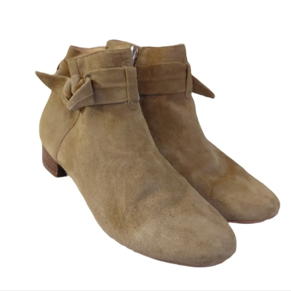 Rowen Women's Suede Tan Ankle Boots Size 7.5 M Booties